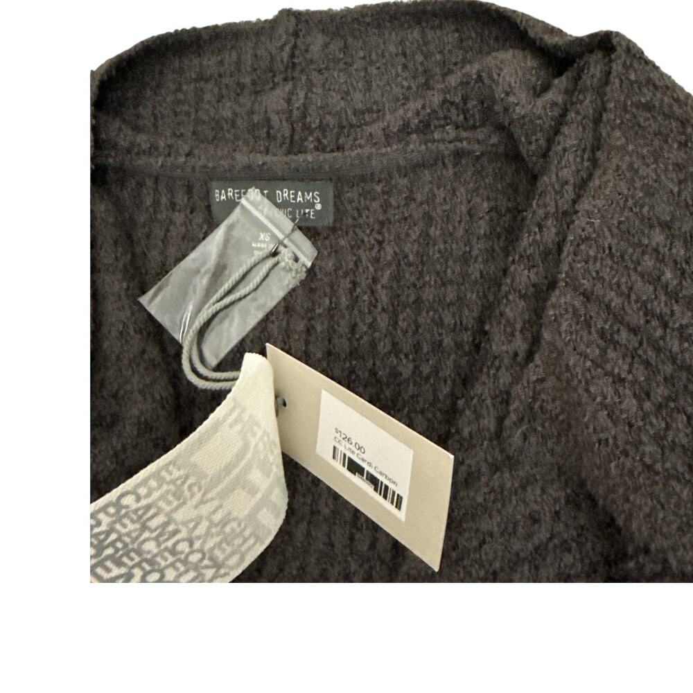 NWT Barefoot Dreams CozyChic Lite Charcoal Cozy Bamboo Circle Cardigan XS - Picture 4 of 7